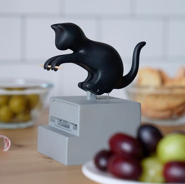 Frisky Black Cat Toothpick Holder