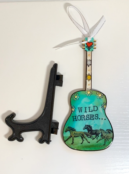 Wild Horses (Rolling Stones) Wooden Guitar Ornament