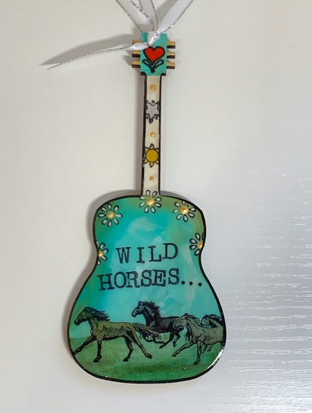 Wild Horses (Rolling Stones) Wooden Guitar Ornament