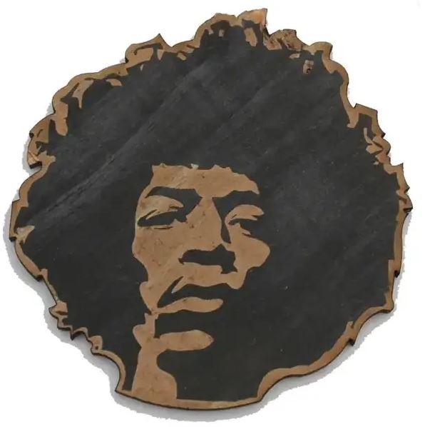 Wooden Jimi Hendrix Ornament