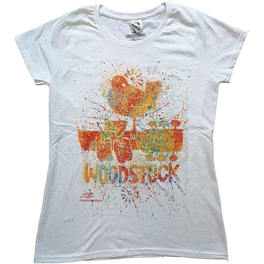 Woodstock Paint Splatter Logo Women's Tee