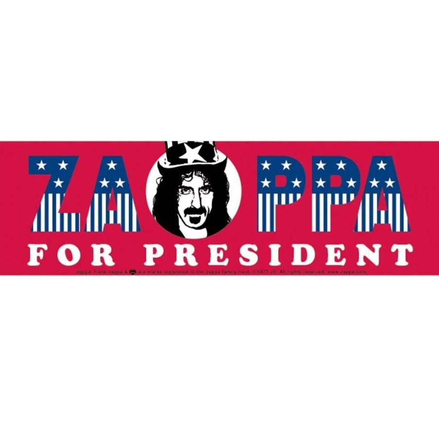 Zappa For President Bumper Sticker