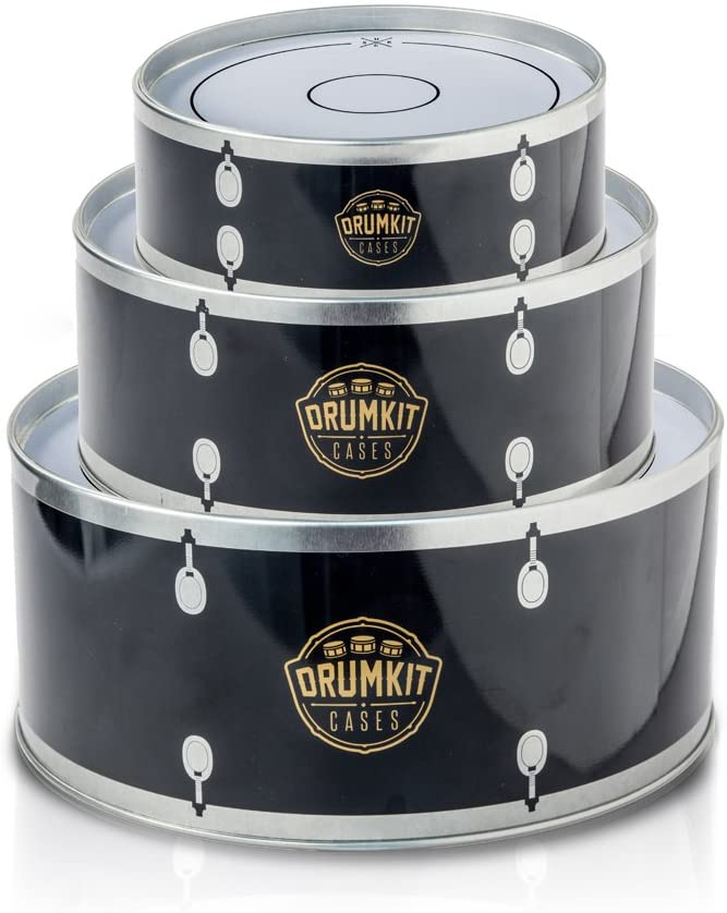 Drum shaped tins 3 pack