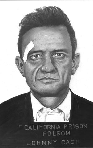 Drawing of Johnny Cash at Folsom Prison