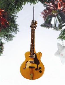 Hollowbody Guitar Ornament in Tan