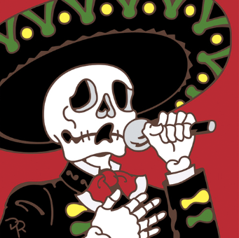 Mariachi Singer Day of the Dead Decorative Tile