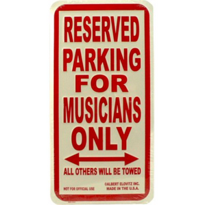 Musician Parking tin street sign 