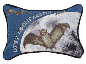 batty about austin word pillow