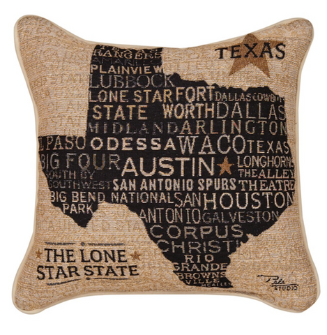 Texas Cities Word Pillow