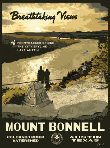 Vintage Mount Bonnell Poster