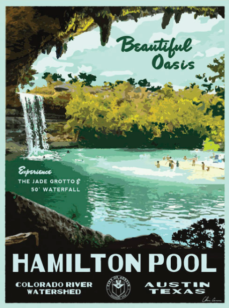 Vintage Hamilton Pool Poster