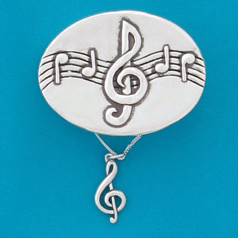 Pewter Treble Clef Wish Box w/ Treble Clef Necklace