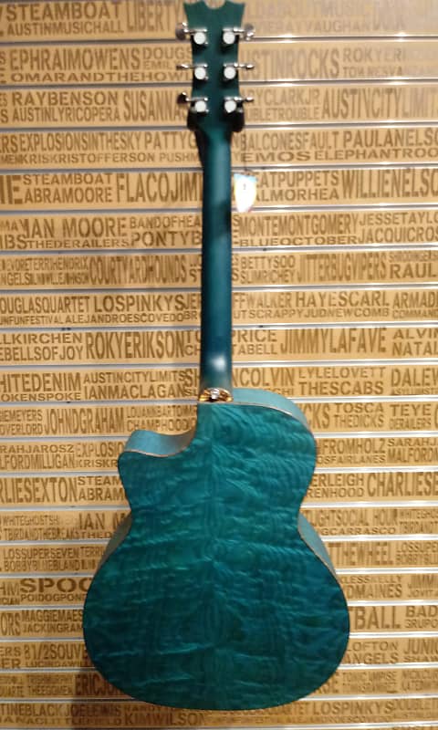 Ash blue satin guitar back