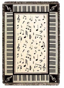 Music notes & keys blanket 