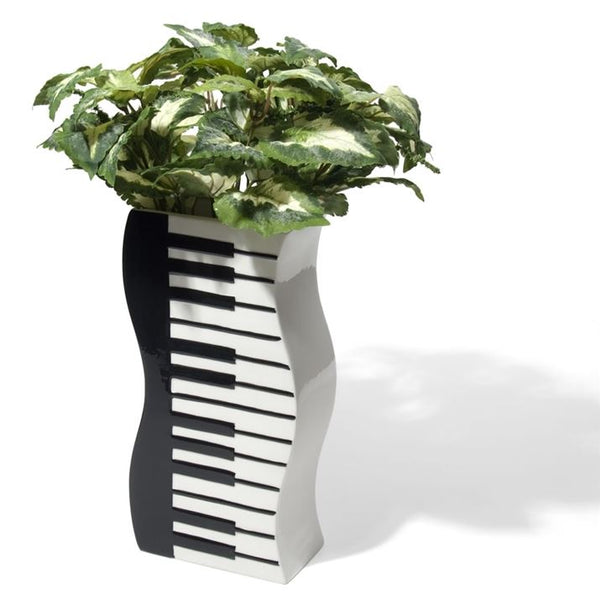 wavy piano vase with plant