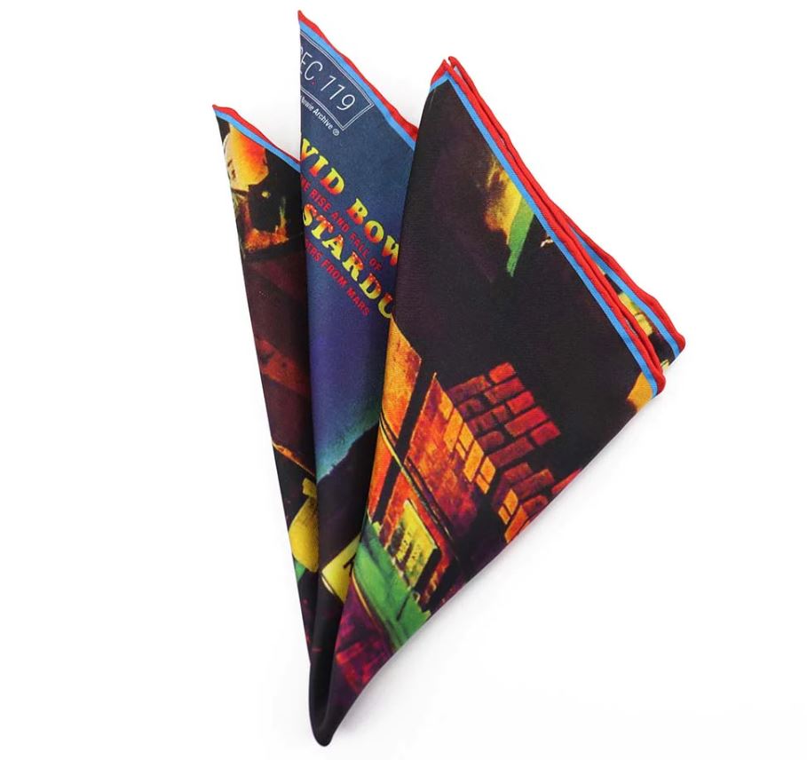 Bowie Ziggy Stardust Pocket Square folded 