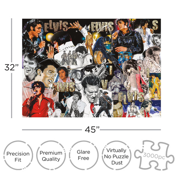 Elvis Collage 3000 Pc. Puzzle sizing