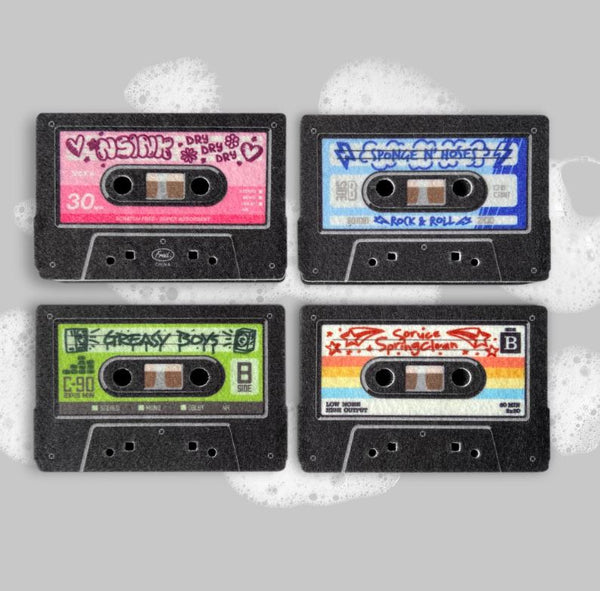 Mix Tape Cassette Sponges (4 pc.)