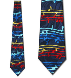 Rainbow Music Stripe (Navy) Necktie
